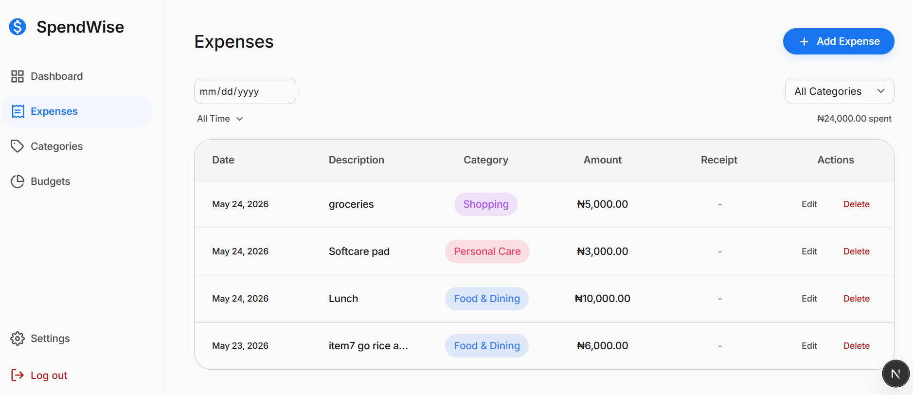 Track Expenses